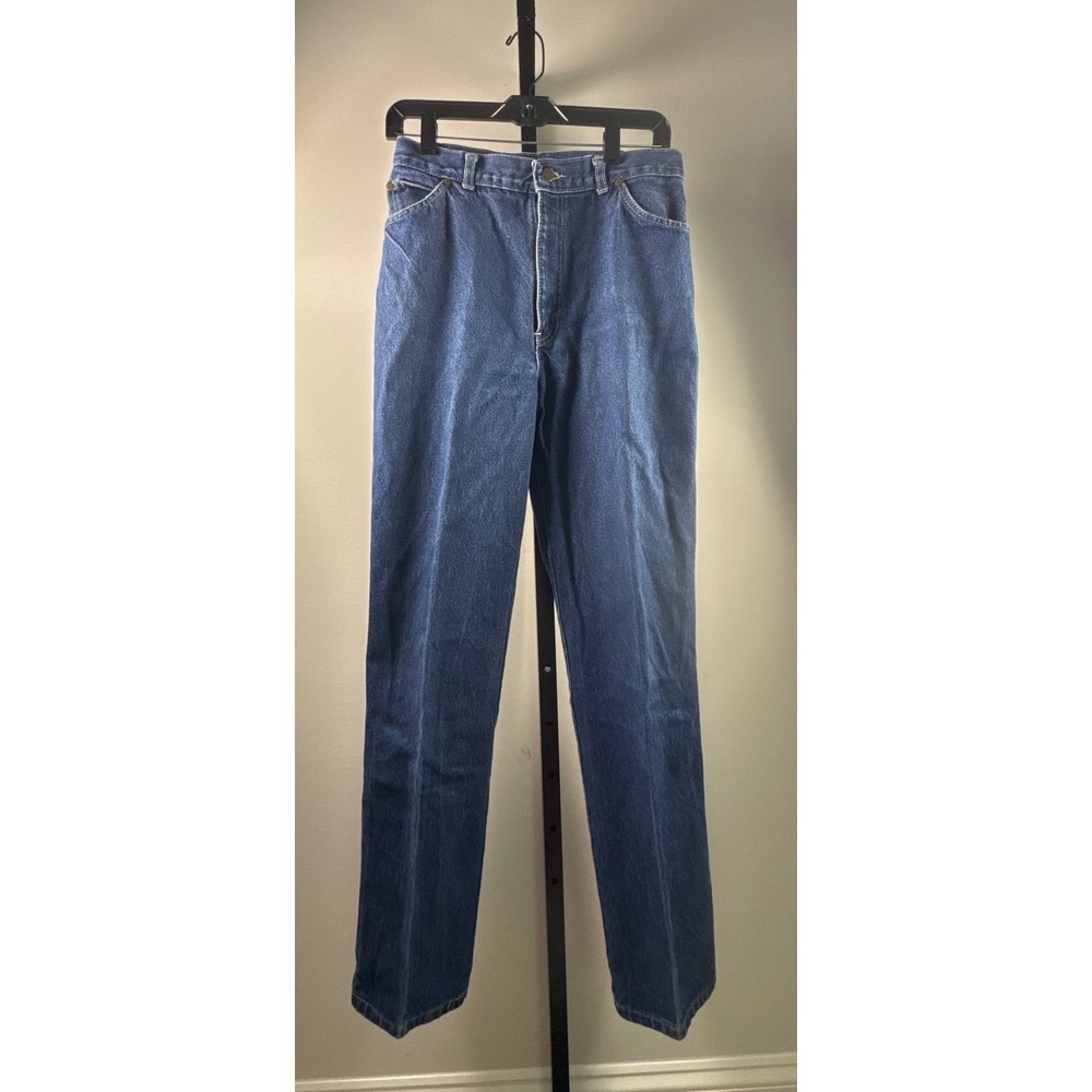 Chic Vintage Jeans Women 14 Blue Excellent High Waisted Straight Leg Denim